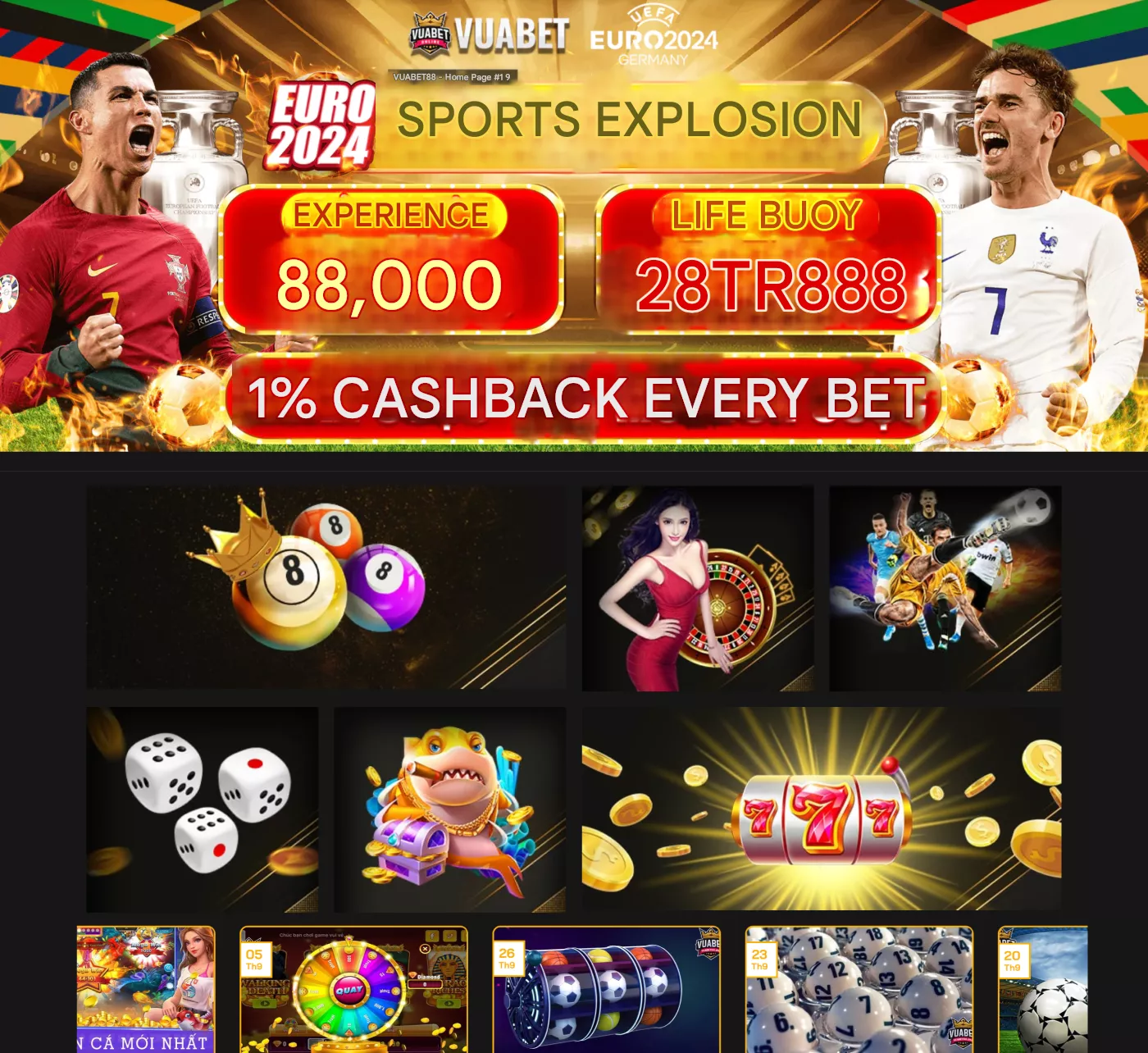 Desktop version of Vuabet88 - play casino on computer